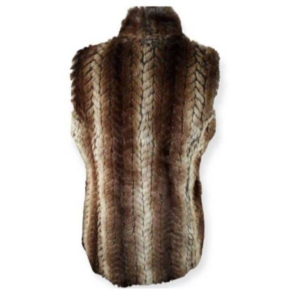LIZ CLAIBORNE FAUX FUR VEST SZ.SP EUC. - Picture 6 of 8
